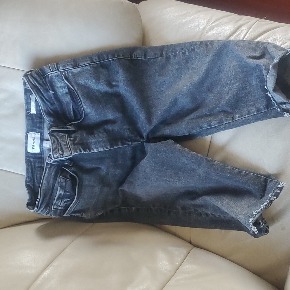 WOMEN Frame Denim Le One Skinny Capri size 2 Gray Black